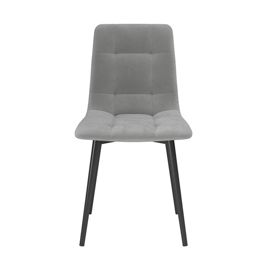 Обеденный стул Белла, велюр тенерифе грей/Цвет металл черный в Чите - изображение 1