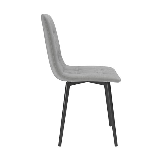 Обеденный стул Белла, велюр тенерифе грей/Цвет металл черный в Чите - изображение 2