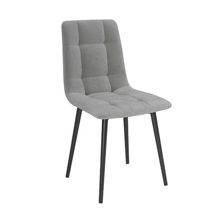 Обеденный стул Белла, велюр тенерифе грей/Цвет металл черный в Чите - изображение