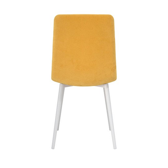 Обеденный стул Белла, велюр тенерифе куркума/Цвет металл белый в Чите - изображение 3