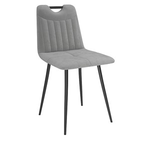 Обеденный стул Брандо, велюр тенерифе грей/Цвет металл черный в Чите - предосмотр
