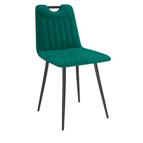 Обеденный стул Брандо, велюр тенерифе изумруд/Цвет металл черный в Чите