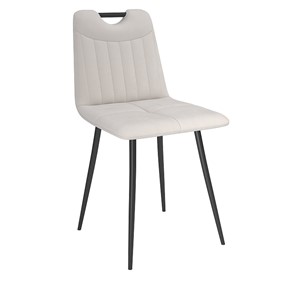 Обеденный стул Брандо, велюр тенерифе крем/Цвет металл черный в Чите