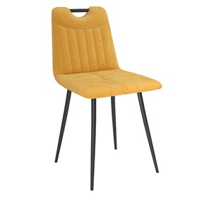 Обеденный стул Брандо, велюр тенерифе куркума/Цвет металл черный в Чите