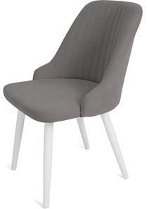 Обеденный стул Даниэлла, ноги белые круглые XXL (R38)/велюр T180 Светло-серый в Чите