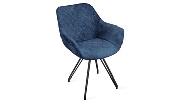 Кухонный стул Дастин К4 (Черный муар/Микровелюр Wellmart Blue) в Чите