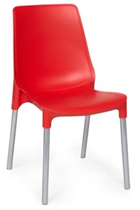 Обеденный стул GENIUS (mod 75) 46x56x84 красный/ножки хром арт.19669 в Чите