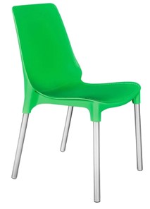 Обеденный стул GENIUS (mod 75) 46x56x84 зеленый/ножки хром арт.19668 в Чите
