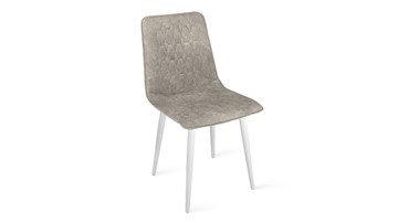 Обеденный стул Хьюго К1С (Белый матовый/Микровелюр Wellmart Dark Beige) в Чите
