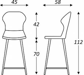 Обеденный стул Марио барный(Аквамарин Т179/ноги черные) в Чите - предосмотр 5