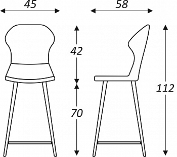 Обеденный стул Марио барный(Изумрудный Т189/ноги черные) в Чите - изображение 2