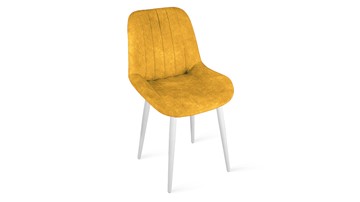 Обеденный стул Марвел Исп. 2 К1С (Белый матовый/Микровелюр Wellmart Yellow) в Чите