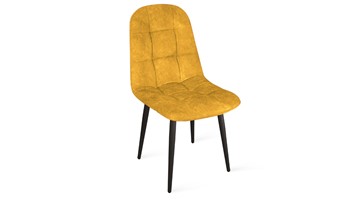 Кухонный стул Райс К1С (Черный муар/Микровелюр Wellmart Yellow) в Чите