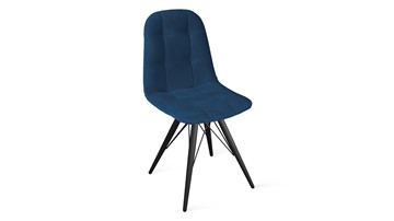 Обеденный стул Райс К3 (Черный муар/Велюр Confetti Blue) в Чите