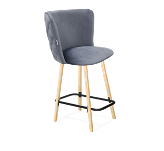 Полубарный стул SHT-ST36-3 / SHT-S94-1 (нейтральный серый/прозрачный лак/черный муар) в Чите