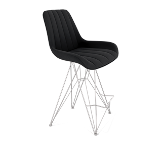 Полубарный стул SHT-ST37 / SHT-S66-1 (ночное затмение/хром лак) в Чите