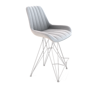 Полубарный стул SHT-ST37 / SHT-S66-1 (серое облако/хром лак) в Чите