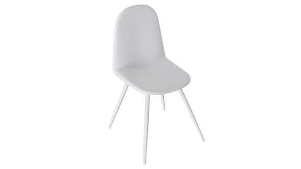Обеденный стул Марли (конус Т3), Белый муар/Кожзам Белый в Чите - изображение