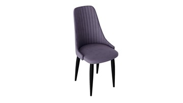 Обеденный стул Франк (конус) исп2 (Черный матовый/Микровелюр Фиолетовый) в Чите