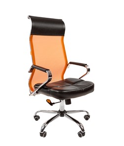 Кресло компьютерное CHAIRMAN 700 сетка, цвет оранжевый в Чите - предосмотр