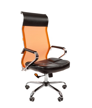 Кресло компьютерное CHAIRMAN 700 сетка, цвет оранжевый в Чите - изображение