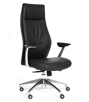 Кресло компьютерное CHAIRMAN Vista Экокожа премиум черная в Чите - изображение