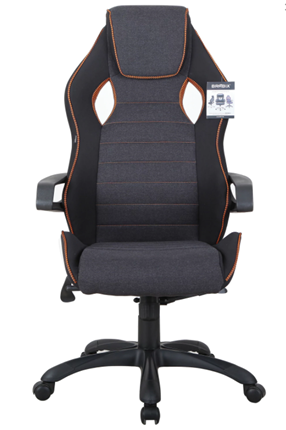 Кресло офисное Brabix Techno Pro GM-003 (ткань, черное/серое, вставки оранжевые) в Чите - изображение