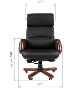 Офисное кресло CHAIRMAN 417 кожа черная в Чите - предосмотр 1