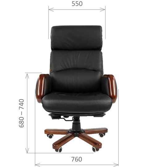 Офисное кресло CHAIRMAN 417 кожа черная в Чите - изображение 1