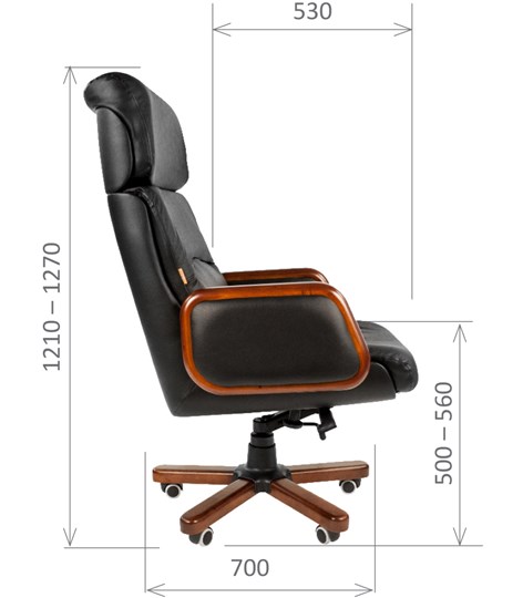 Офисное кресло CHAIRMAN 417 кожа черная в Чите - изображение 2