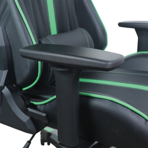 Офисное кресло Brabix GT Carbon GM-120 (две подушки, экокожа, черное/зеленое) 531929 в Чите - изображение 9