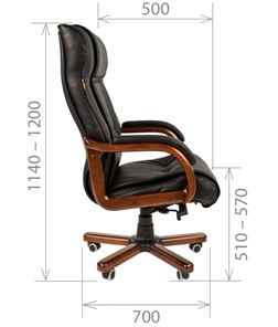 Офисное кресло CHAIRMAN 653 кожа черная в Чите - предосмотр 2