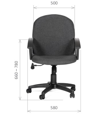 Компьютерное кресло CHAIRMAN 681 Ткань C-3 черное в Чите - изображение 1