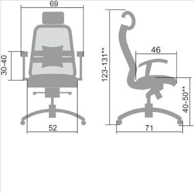Офисное кресло Samurai S-3.04, серый в Чите - изображение 4