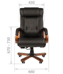 Офисное кресло CHAIRMAN 653 кожа черная в Чите - предосмотр 1
