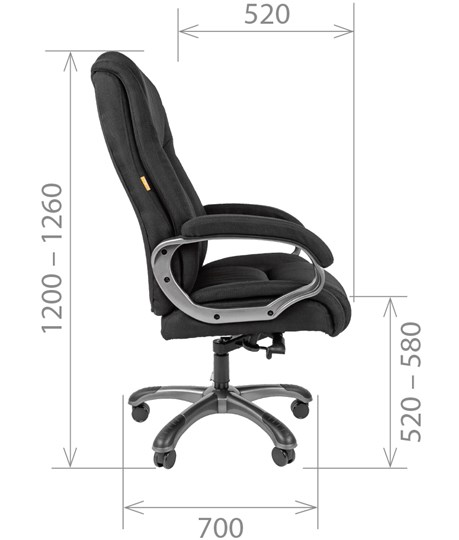 Кресло компьютерное CHAIRMAN 410 Акриловая ткань SX Черный в Чите - изображение 2