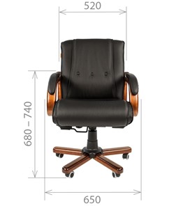 Кресло компьютерное CHAIRMAN 653M кожа черная в Чите - предосмотр 1