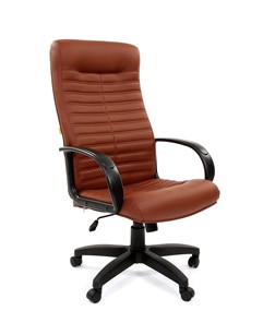 Кресло CHAIRMAN 480 LT, экокожа, цвет коричневый в Чите