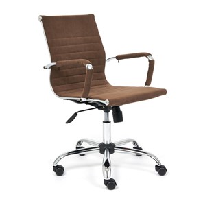 Кресло компьютерное URBAN-LOW флок, коричневый, арт.14446 в Чите