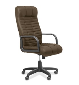 Офисное кресло для руководителя Атлант, экокожа премиум / коричневая CN1116 в Чите