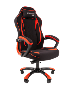 Кресло игровое CHAIRMAN GAME 28 Полиэстер комбинированная ткань красный/черный в Чите