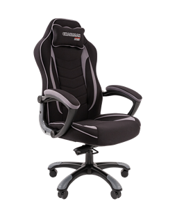 Кресло игровое CHAIRMAN GAME 28 Полиэстер комбинированная ткань серый/черный в Чите