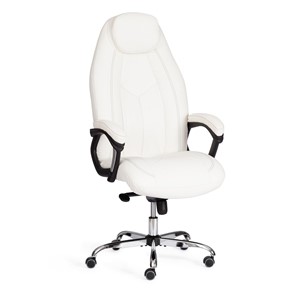 Кресло компьютерное BOSS Lux, кож/зам, белый, арт.21152 в Чите