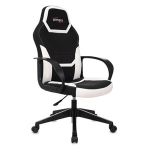 Компьютерное кресло BRABIX "Alpha GM-018", ткань/экокожа, черное/белое, 532640, GM-018_532640 в Чите