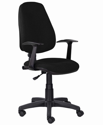 Кресло компьютерное Brabix Comfort MG-321, регулируемая эргономичная спинка, ткань, черное в Чите - изображение
