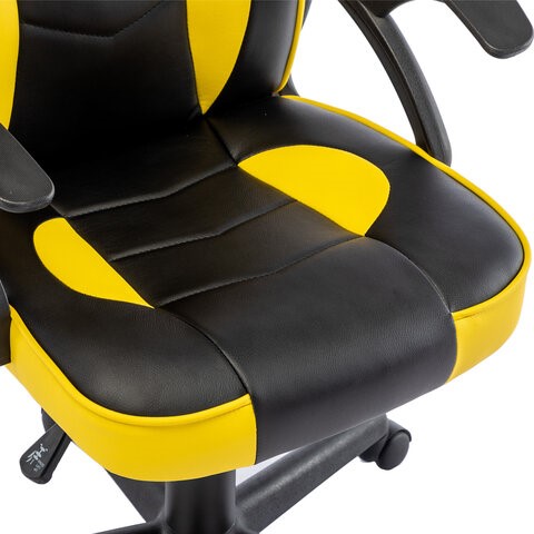 Кресло офисное BRABIX "Shark GM-203", экокожа, черное/желтое, 532514 в Чите - изображение 7