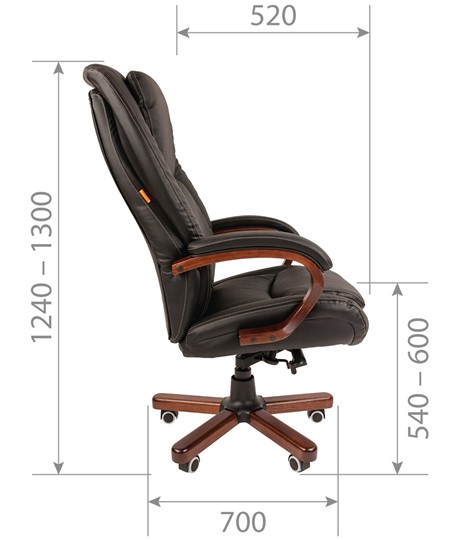 Компьютерное кресло CHAIRMAN 408 кожа черная в Чите - изображение 2