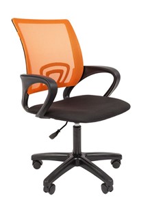 Кресло компьютерное CHAIRMAN 696 black LT, оранжевый в Чите
