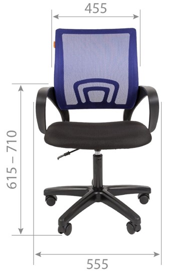 Офисное кресло CHAIRMAN 696 black LT, голубое в Чите - изображение 1