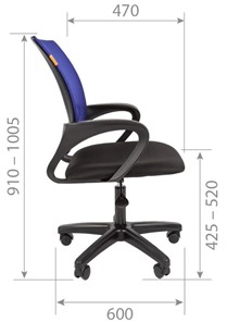 Офисное кресло CHAIRMAN 696 black LT, голубое в Чите - предосмотр 2